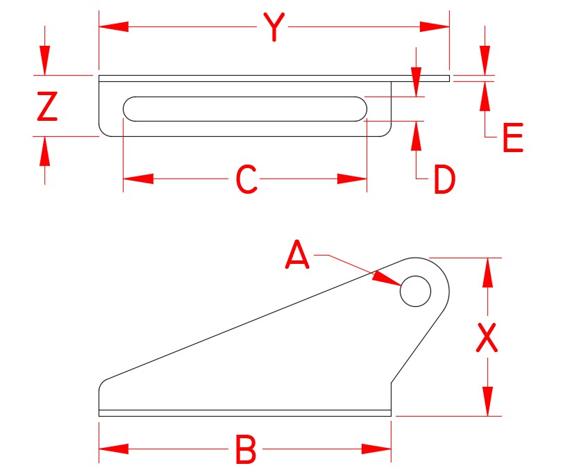 Stainless Steel Split Roller Brackets, S0279-0001, Line Drawing Stainless Steel Split Roller Brackets, S0279-0001, Line Drawing